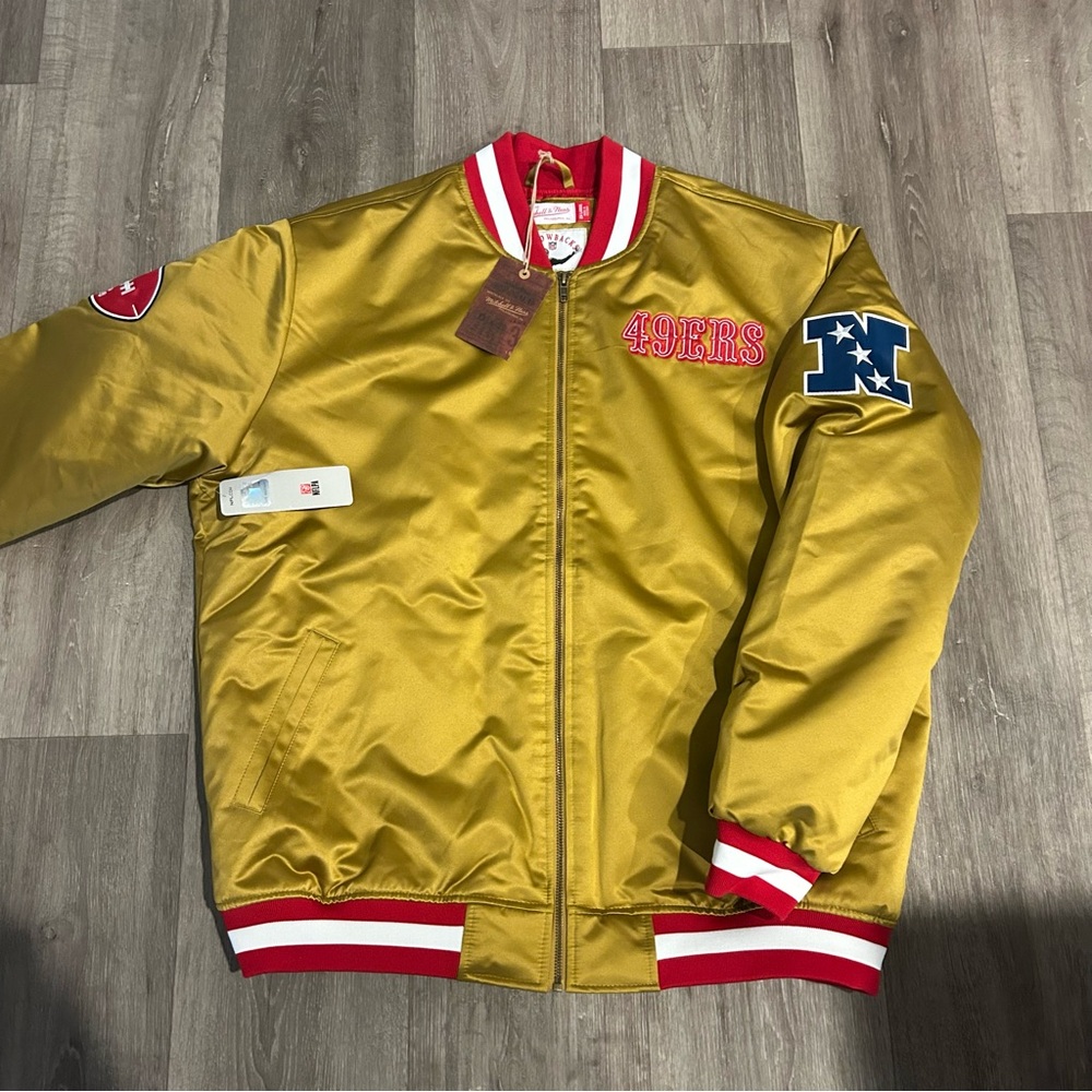 49ers Mitchell & Ness Satin jacket new size 2XL